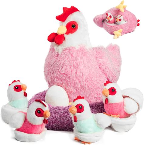 Amazon.com: 9 in 1 Chicken Stuffed Animal Set, Stuffed Chicken Toys for Kids Egg Laying Hen with ...
