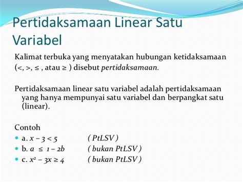 Contoh Soal Pertidaksamaan Linear Satu Variabel