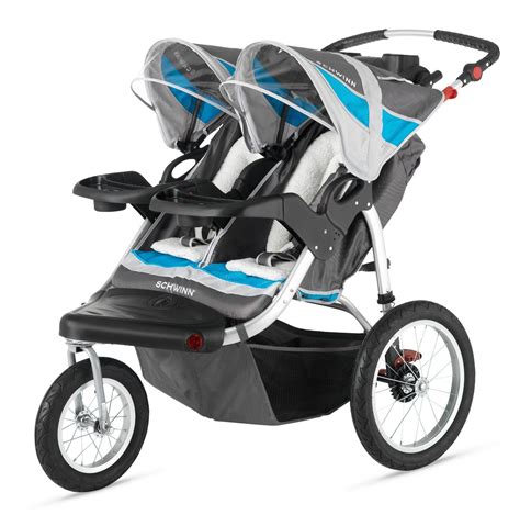Amazon.com: Schwinn Turismo Double Swivel Stroller, Grey/Blue: Baby ...