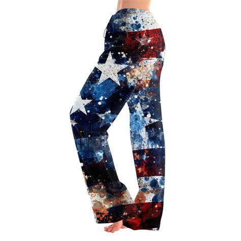 SAATLERI Women's 4Th Of July Pajama Pants American Flag Graphic Print ...