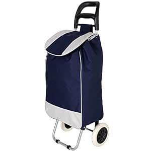 Buy KRISHYAM Fabric Multicolour Folding Shopping Trolley Set of 1 (Navy ...