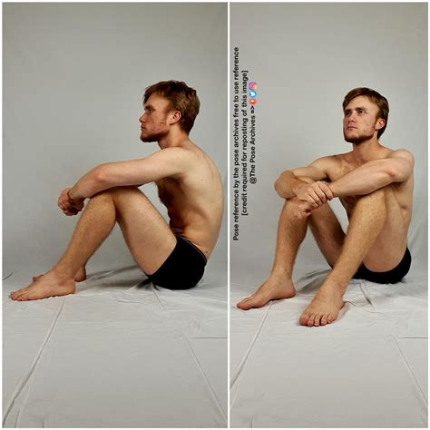 Male Sitting with Knees Up Pose by theposearchives on DeviantArt