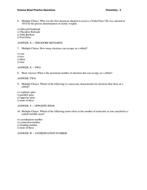 Science Bowl Practice Questions at Kayla Omay blog