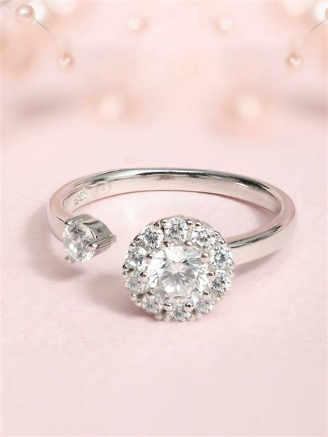 Silver Halo Ring – Tagged "Solitaire" – Zavya