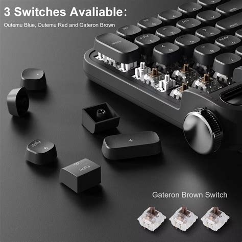 Actto B703 Wireless Bluetooth Keyboard Retro Typewriter Mechanical ...