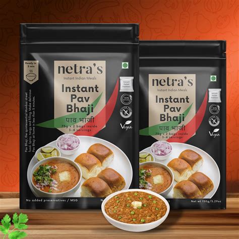 Instant Pav Bhaji (2 bags, 300g, 8 servings) | 100% Natural | Preserva ...