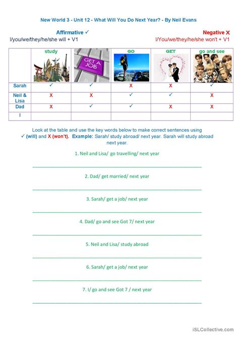 What Will You Do Next Year? general…: Deutsch DAF Arbeitsblätter pdf & doc