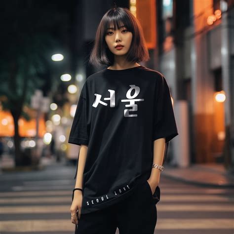 Korean Oversized Tshirt, Seoul Shirt, Korean Streetwear, Hangul Tshirt ...