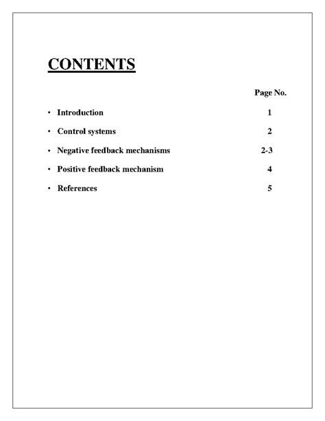 Homeostasis - CONTENTS Page No. Introduction 1 Control systems 2 ...