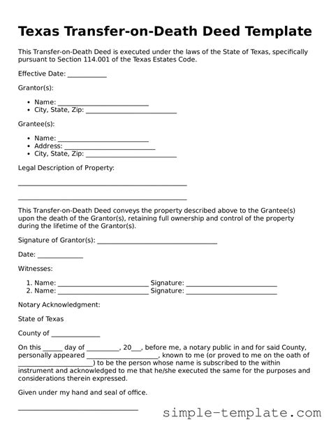 Make Your Texas Transfer-on-Death Deed With Our Fillable Template