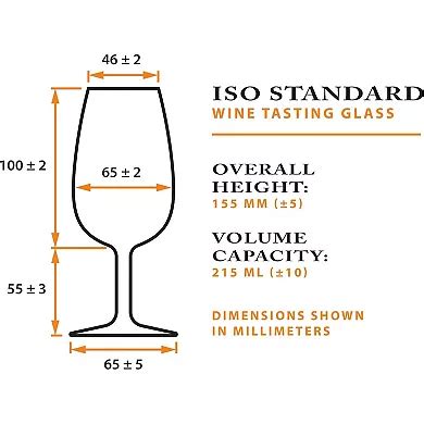 Final Touch Iso Wine Tasting Crystal Glasses Set Of 6