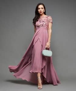 Miss Chase Women Layered Pink Midi/Calf Length Dress - Buy Miss Chase ...