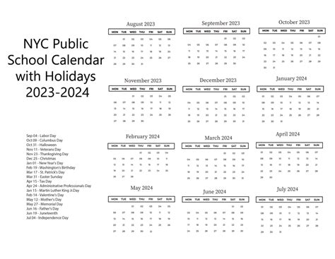 ️ NYC Public School Calendar with Holidays 2024-2025 ️