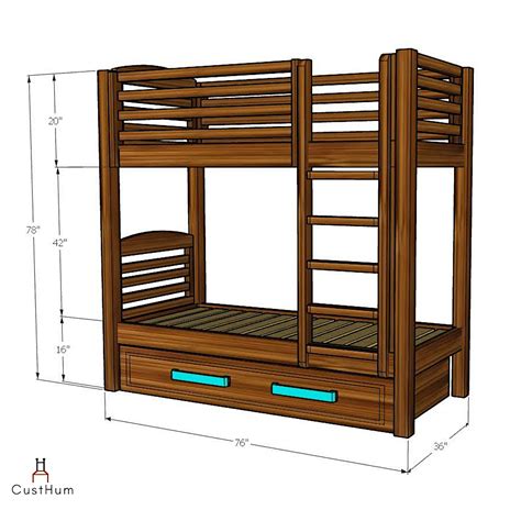 Genie - Sturdy Solid Wood Bunk Bed with Removable Storage – CustHum