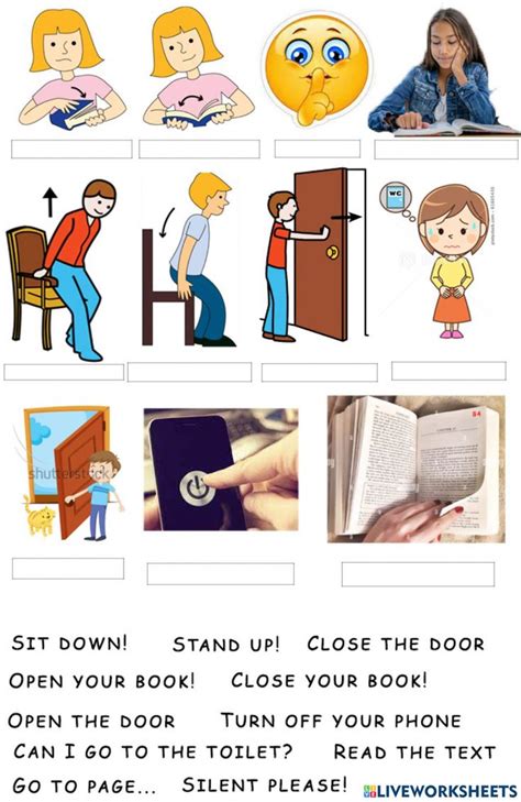 Classroom Language Worksheet 的图像结果