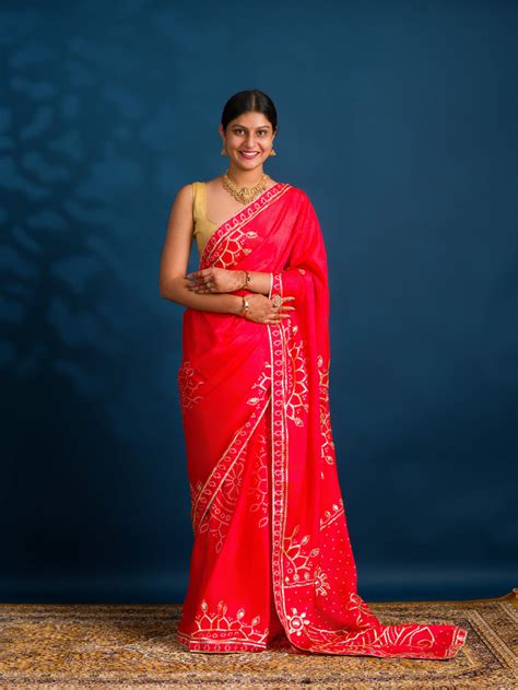 KcPc New Graceful Wedding Bandhani Saree Crafted in Premium Crepe Silk ...