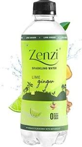 Zenzi Sparkling Water - Lime Ginger | Pack of 12 (350ml Each) | 100% ...