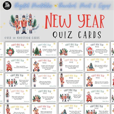 New Year Party Quiz Cards | New Year's Eve Party | New Year's Eve Quiz ...