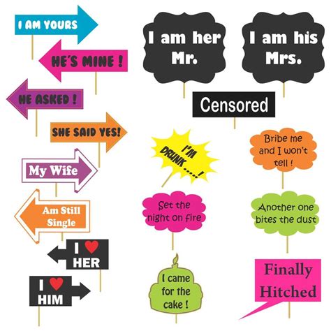 Buy Untumble Party Props Marriage or Wedding Theme, Multi Color (Set of ...