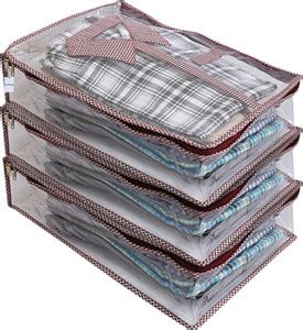 HOMESTIC Shirt Cover Multiuses Check Print PVC Shirt Organizer For ...