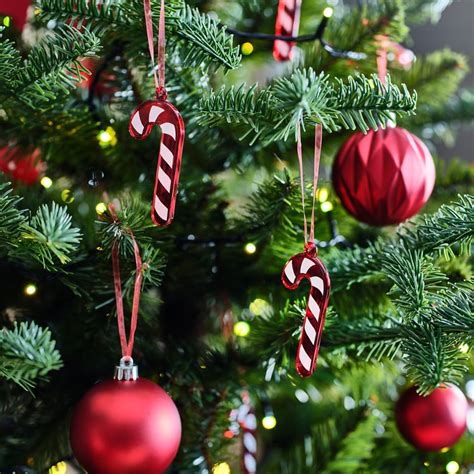 VINTERFINT tree ornament, glass/candy cane red/white, 8 cm (3 ¼") - IKEA