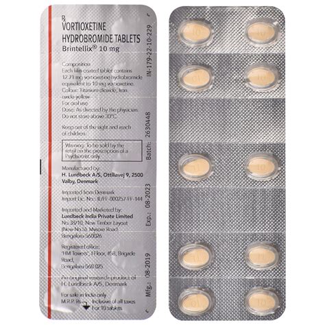 Brintellix 10 Mg - Strip of 10 Tablets : Amazon.in: Health & Personal Care