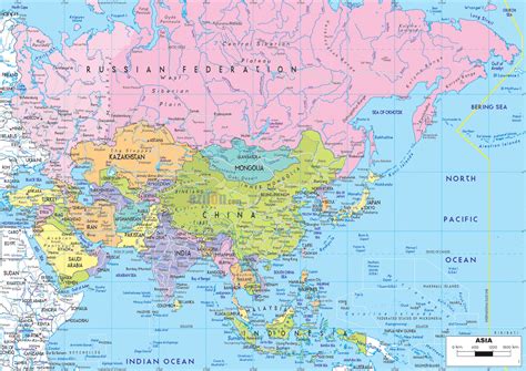 Map Of Asia With Countries And Capitals Asia Map Countries Of Asia ...