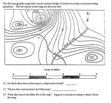 Topographic Map Worksheet 的图像结果