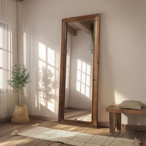 Amazon.com: MELOMOIR Rustic Farmhouse Full Length Mirror, 64"x21" Wood ...