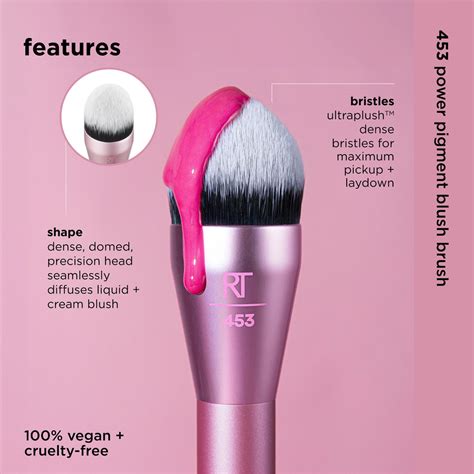Real Techniques Power Pigment Blush Makeup Brush, Cheek Brush For ...
