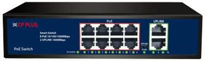 CP PLUS 8 Port Poe 2 Port UpLink 8 Ports 100 Mbps Unmanaged Network ...