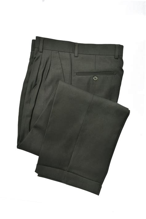Men's Premium Olive Green Classic Fit Pleated Dress Pants - Etsy