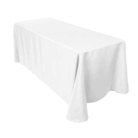 90 X 132 Inch Rectangular White Tablecloth Polyester | Wedding ...