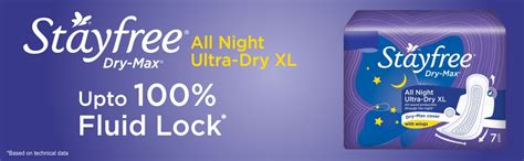 Buy Stayfree Dry Max All Night XXL (28 pads) Dry Cover Sanitary Pads ...