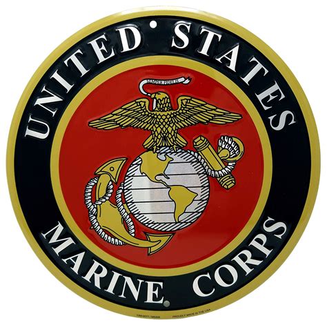 Buy Ramsons Imports U.S. Marine Corps Emblem 12" Round Metal Sign, Made ...