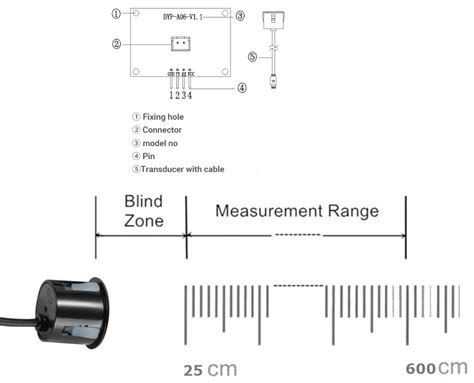 Probots PB-A06 Ultrasonic Distance Sensor 25cm - 600cm Range Dual mode ...