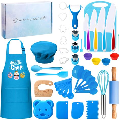 Amazon.com: Fingertip WD 45 PCS Kids Cooking Sets Real with Gift Box ...
