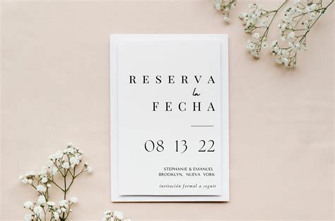 Modern Minimal Save the Date Spanish Moderno Mínimo Reserva La Fecha ...