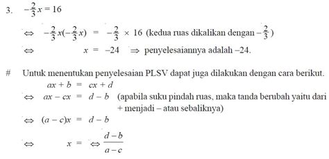 Contoh Soal Persamaan Linear Satu Variabel