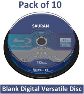 Sauran DVD Recordable Pack of 10 Blank Digital Versatile Disc DVD 25 GB ...