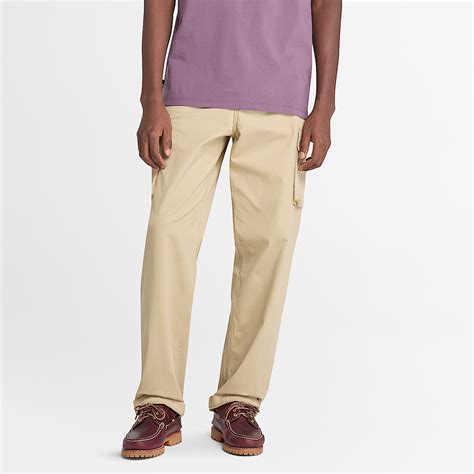 Brookline Twill Cargo Trousers for Men in Beige