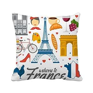 Buy National Flag Architecture France Square Throw Pillow Insert ...
