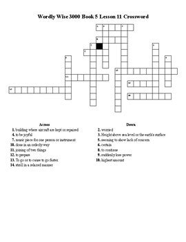 Wordly Wise 3000 Book 5 Lesson 11 Crossword Puzzle by Flair for the ...