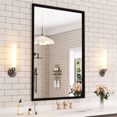 Amazon.com: WEER 24X36 Inch Black Bathroom Mirror, Matte Black Framed ...