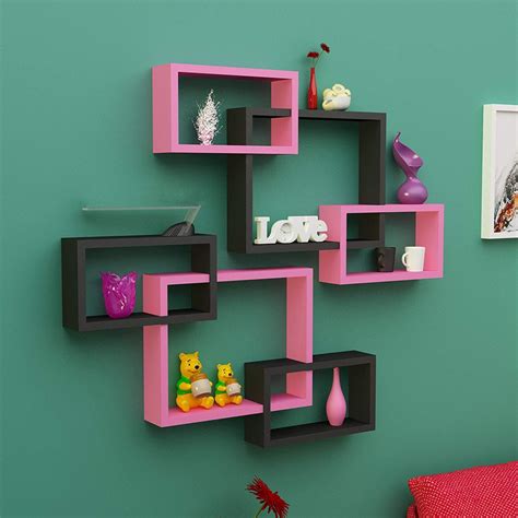 DS SHOPPEE MDF Wooden Wall Mount Shelf,Matte Finish,Set Of 1,White ...