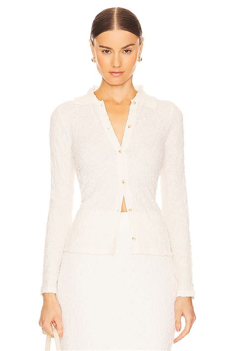Vince Smocked Button Up in Gesso | REVOLVE