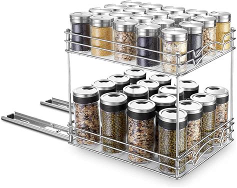 Buy Pull Out Spice Rack Organizer for Cabinet, Heavy Duty Slide Out ...