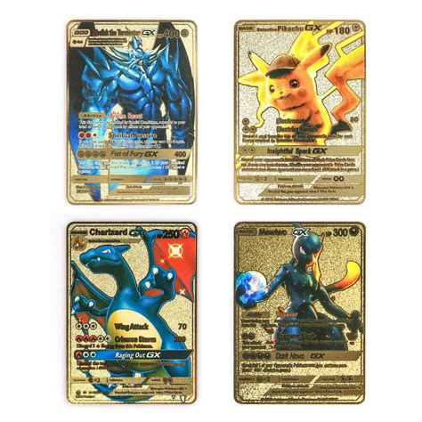 Buy 4pack Charizard GX Metal Gold Plated Card, Charizard Vmax Cards for ...
