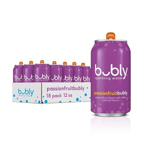Buy Bubly bubly Sparkling Water, 12oz Cans 18 Pack, Passionfruit, 216 ...