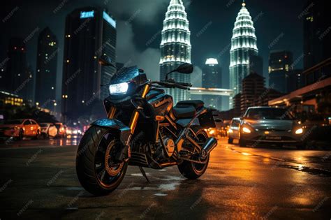 Premium AI Image | Mid Road Showcase Custom Motorcycles on Display Generative AI